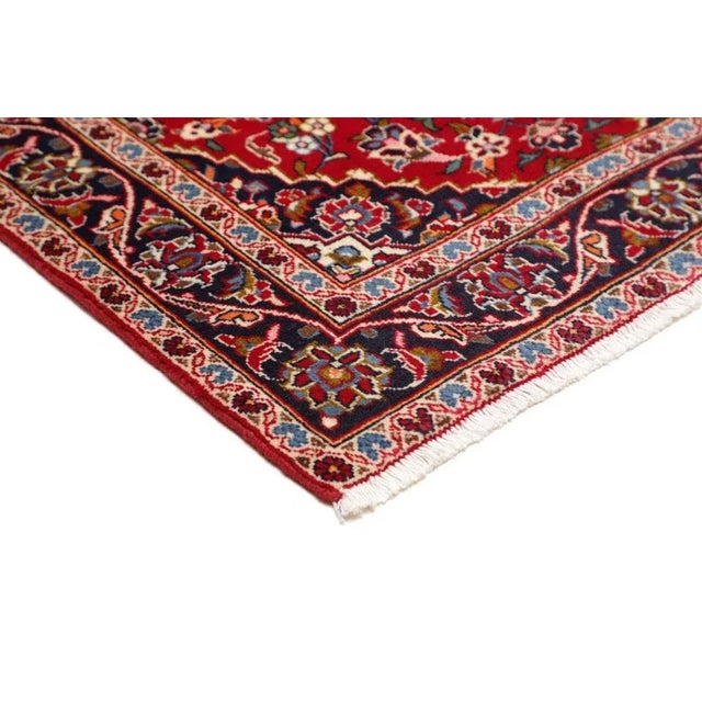Kashan Rug in Hand-Knotted Wool For Sale - Image 5 of 11