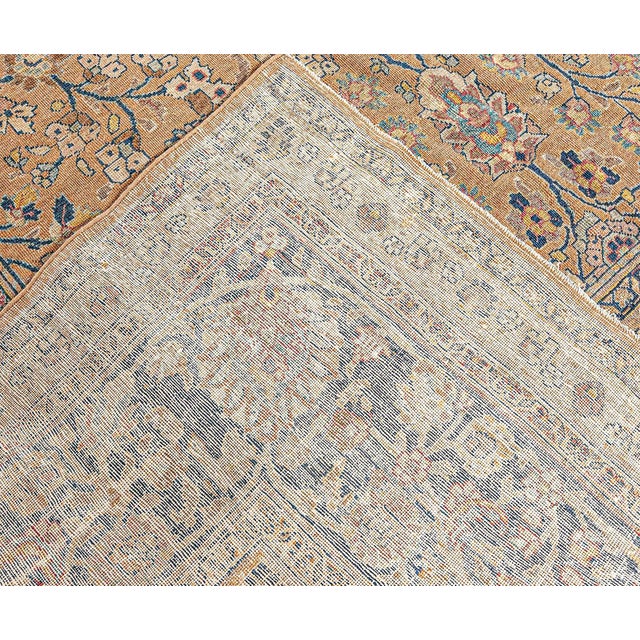 Brown Vintage Persian Tabriz Handmade Wool Rug For Sale - Image 8 of 8