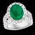 5 Carat Zambian Emerald Cabochon & Diamond Cocktail Ring 18 Karat White Gold For Sale - Image 14 of 18