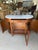 19th Century French Louis XVI Demilune Carrara Marble Top Sideboard / Buffet For Sale - Image 4 of 12