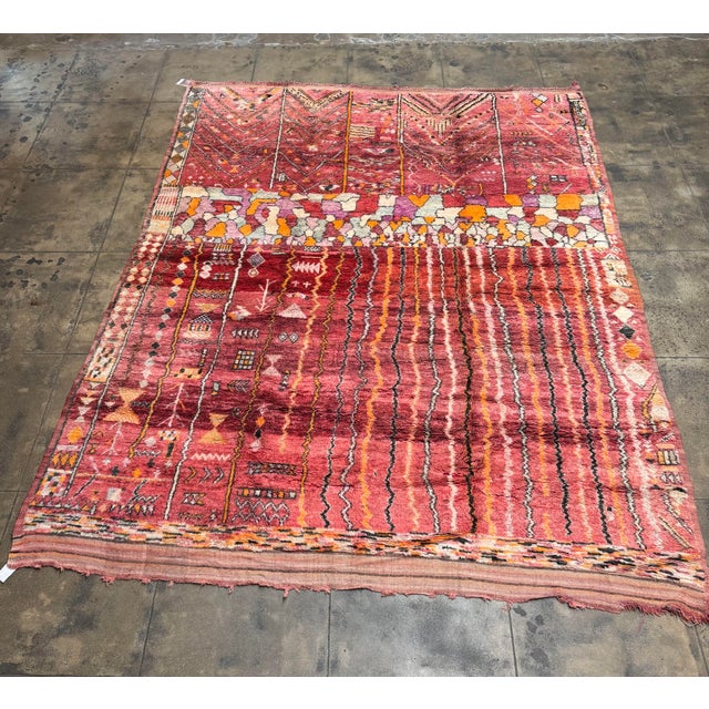 Early 20th Century Early 20th Century Art Deco Moroccan Wool Rug – 9’7” X 8’1” For Sale - Image 5 of 7