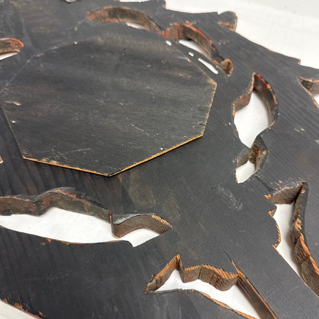 1950s Italian Painted and Gilt Carved Wood Mirror For Sale In Richmond - Image 6 of 7