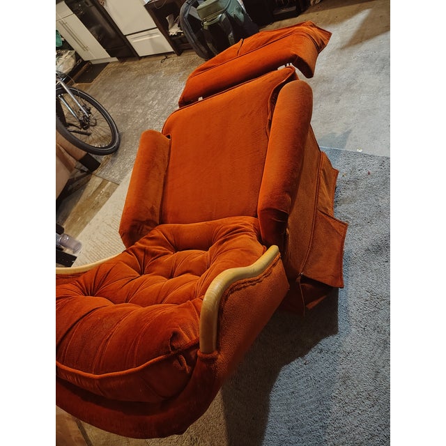 Vintage Berkline Motion Rocker Wingback Recliner For Sale - Image 4 of 7