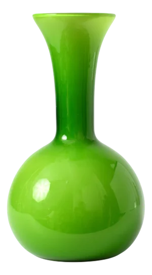 Vintage Italian Green Opaline Glass Vase from Empoli, 1960s