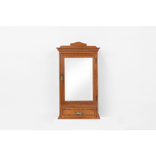 Art Deco Shaving Cabinet in Oak with Mirror, France, 1930s For Sale - Image 3 of 15