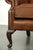 Chesterfield Cowhide Wing Armchair In Light Brown For Sale - Image 4 of 13