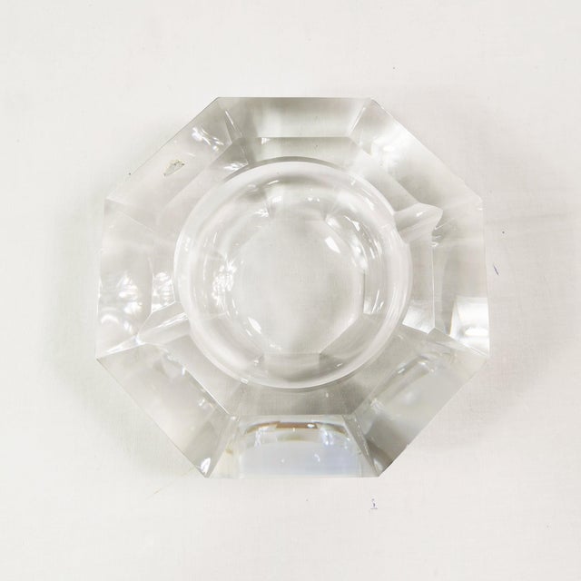 Large Vintage Crystal Ashtray from Val Saint Lambert, 1960s For Sale - Image 8 of 10