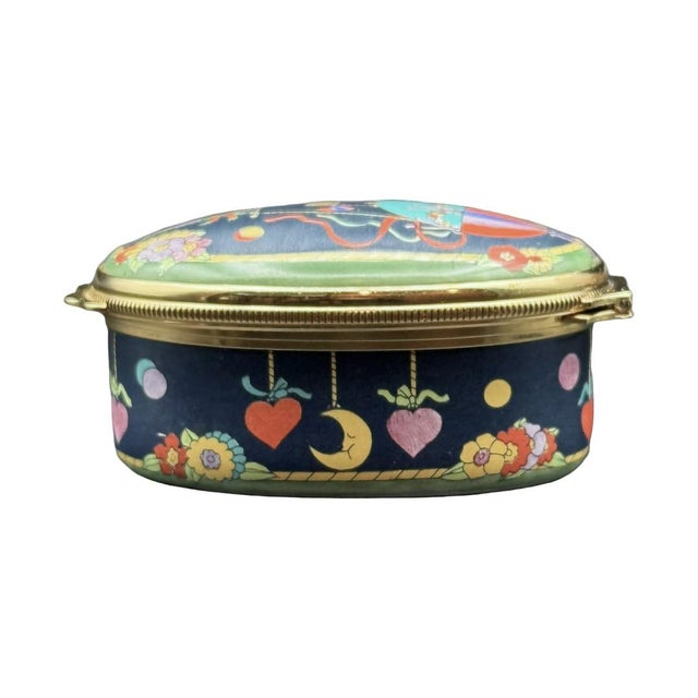Metal 1980s Gucci Halcyon Days Hot Air Balloon Enamel Trinket Box For Sale - Image 7 of 11