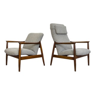 Mid-Century Armchairs GFM 64 and High Back 64 by Edmund Homa, 1960s, Set of 2 For Sale