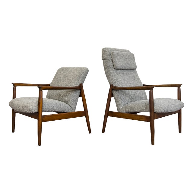 Mid-Century Armchairs GFM 64 and High Back 64 by Edmund Homa, 1960s, Set of 2 For Sale