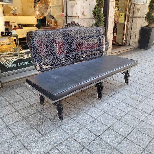 Animal Skin French Acrila Sofa in Fiberglass For Sale - Image 7 of 18