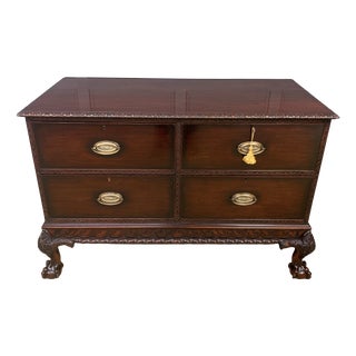 Large Antique Chippendale Style Chest in Mahogany, 1890 For Sale