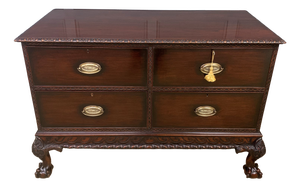 Large Antique Chippendale Style Chest in Mahogany, 1890