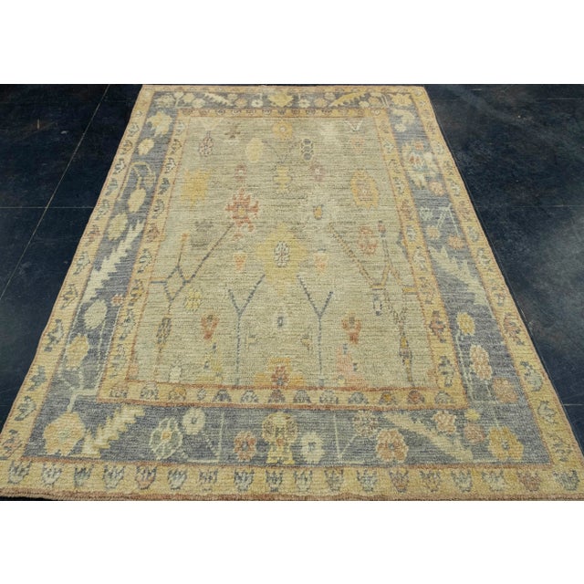 Turkish Oushak Rug 5'3" x 7'4" #18626 Explore a curated collection of hallway runners, wool rugs, and handmade...
