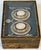 Bronze 19th C. Italian Grand Tour Intaglio Plaster Medallion & Gilt Marbled Leather Box For Sale - Image 8 of 13