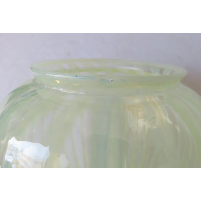 Small Antique Art Nouveau Wrought Iron and Glass Ceiling Lamp For Sale - Image 17 of 18