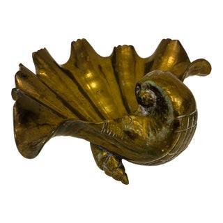 Vintage Solid Brass Footed Shell For Sale