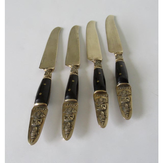 Vintage Asian Siam Brass & Rosewood Flatware Service 26 Pieces Chairish