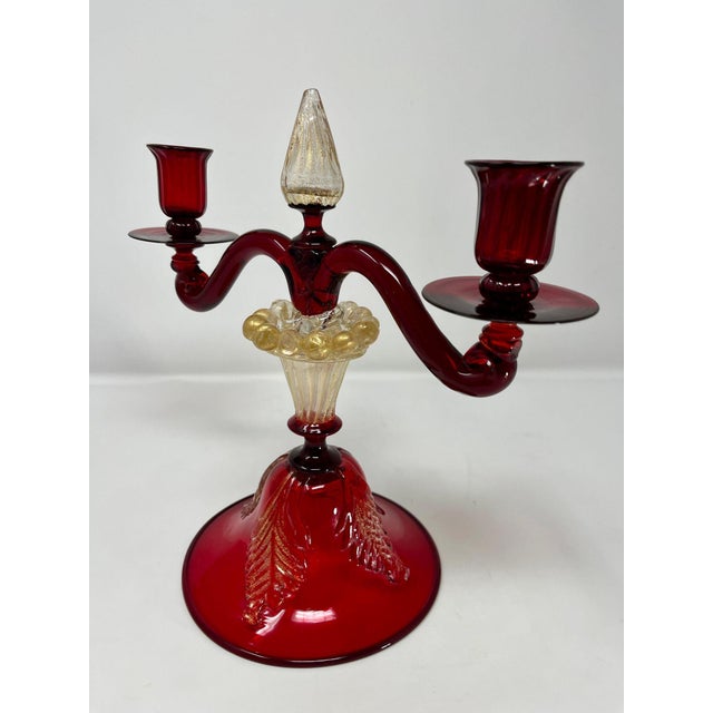 Vintage Murano Glass Candelabras For Sale - Image 10 of 12