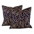 Designer Vicki Payne Free Spirit Navy Blue & Taupe Brown Zebra Animal Print Pillow Covers- a Pair For Sale