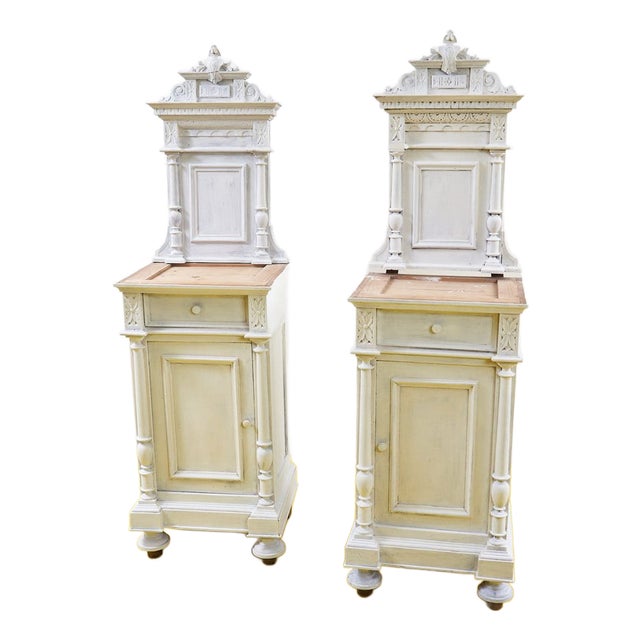 White Bedside Tables, 1900s, Set of 2 For Sale