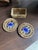 Wood 1970s Ceramic Blue Crab Coasters With Wicker Edges and Basket - a Pair For Sale - Image 7 of 8