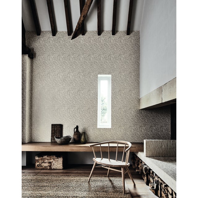 English Morris & Co Pure Willow Bough Wallpaper in Ecru/Silver - a Sample For Sale - Image 3 of 3