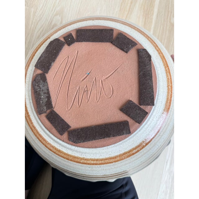 Large Signed 1970s American Studio Pottery Stoneware Decorative Bowl/Centerpiece For Sale In Chicago - Image 6 of 9