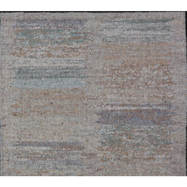 Modern Scandinavian Flat-Weave Rug Design With Modern Design in Natural Colors For Sale In Atlanta - Image 6 of 9