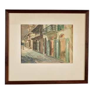 Vintage New Orleans Watercolor by Wiley Churchill For Sale