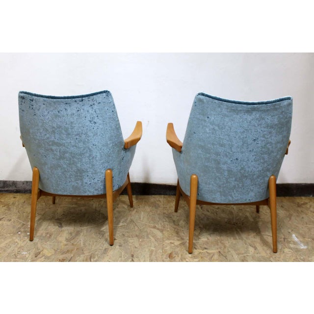 Mid-Century Velvet Armchairs, 1960s, Set of 2 For Sale - Image 4 of 9