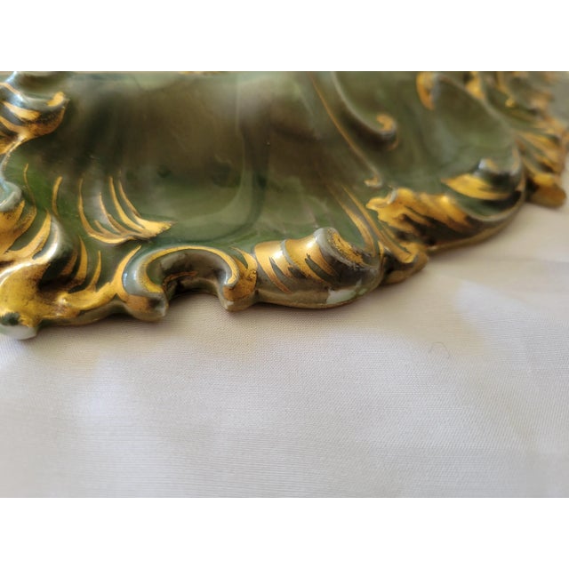 Vintage French Provincial Porcelain Mirror For Sale - Image 6 of 11