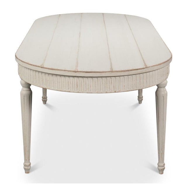 Wood Farmhouse Dining Table in Antiqued Pine For Sale - Image 7 of 11