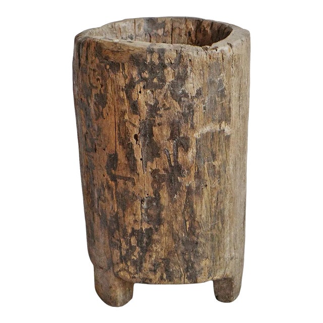 Old Naga Wood Trunk Pot For Sale