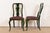 Kindel Furniture Chinoiserie Queen Anne Green Lacquered and Gold Gilt Dining Chairs, Set of Eight For Sale - Image 9 of 12