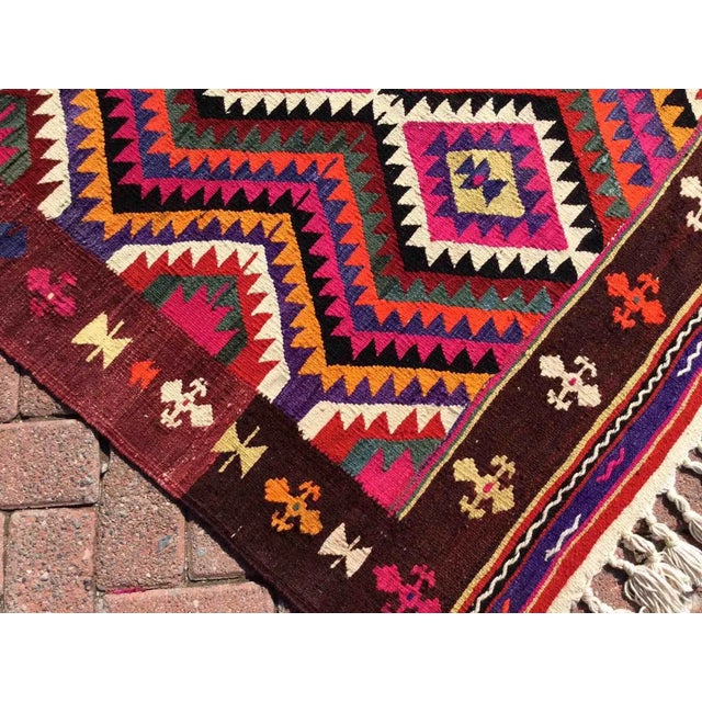Vintage Mini Kilim - 42" X 57.5" For Sale - Image 4 of 11