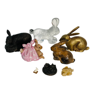 1970s 8pcs Collection of Bunny Rabbit Figurines