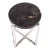 Round Petrified Wood Top W Stainless Steel Stand Accent Table or Side Table 65 For Sale