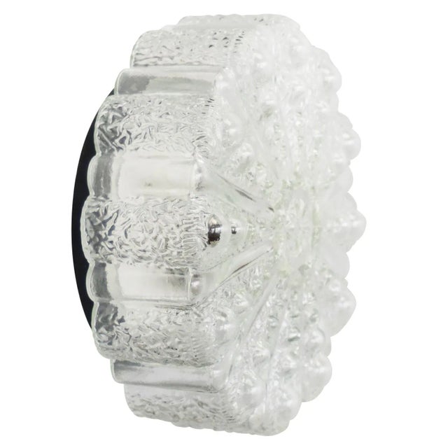 Metal Mid-Century Round Clear Glass Sconce For Sale - Image 7 of 7