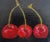 Miniature Three Red Cherries Art 4X4 Lynne French Food Still Life oil painting by Lynne French. The signed original...