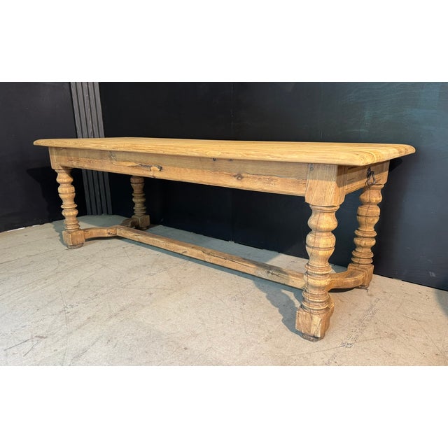 French Oak Farmhouse Table with Drawers, 1920 For Sale - Image 3 of 14