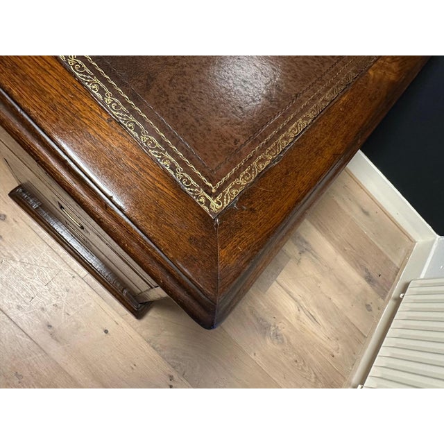 Antique Partner's Desk in Teak, 1800s For Sale - Image 3 of 17