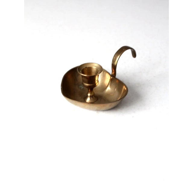 Vintage Brass Heart Shaped Candlestick Holder For Sale - Image 11 of 11