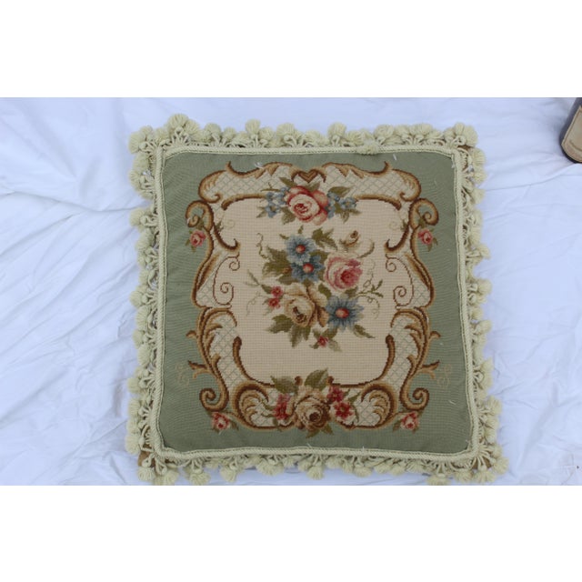 French Traditional Wool Pedi Point Down Pillow With Loop Fringe and Cotton Tassels For Sale - Image 13 of 13