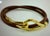 Hermes Gold Plated Elephant Cadena Lock Charm . Length 1.5" Width 1". With Hermes Gold plated Clasp, Leather...