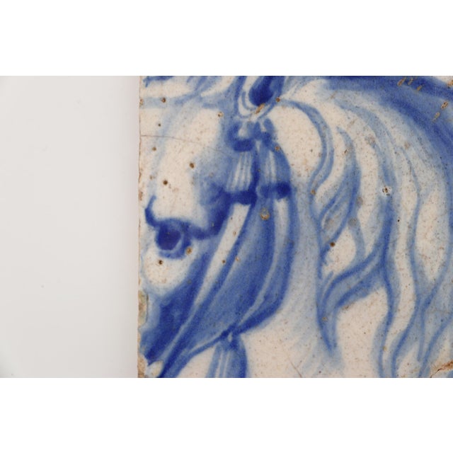 This original Antique Tile depicting a Horse Head was made in Portugal in the period of 1706–1750! The tile is made of an...