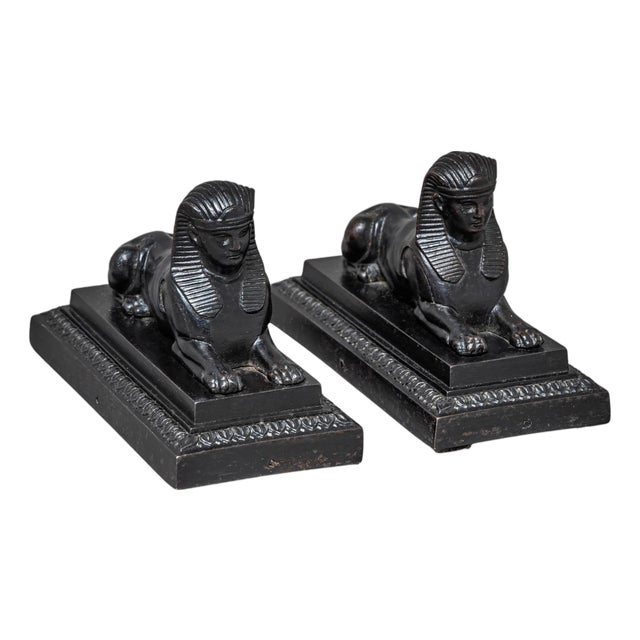 Early 19th Century Pair of Berlin Iron Sphinxes For Sale