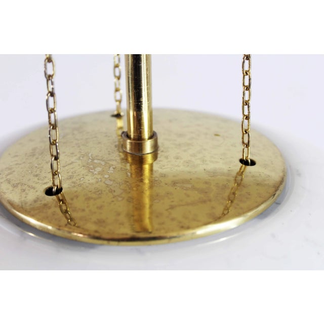 Metal Opaline and Brass Ceiling Lamp from Glashütte Limburg, 1960s For Sale - Image 7 of 12