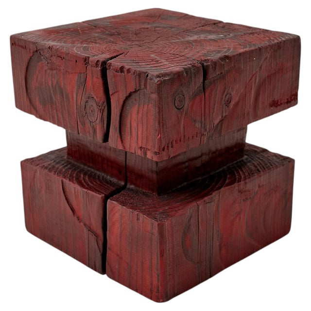 Hardwood Sculptural Stool by Logniture For Sale - Image 10 of 10