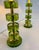 Glass Italian Green Emerald Murano Glass Discs and Brass Lamps with Black Lampshades, 2000s, Set of 2 For Sale - Image 7 of 15